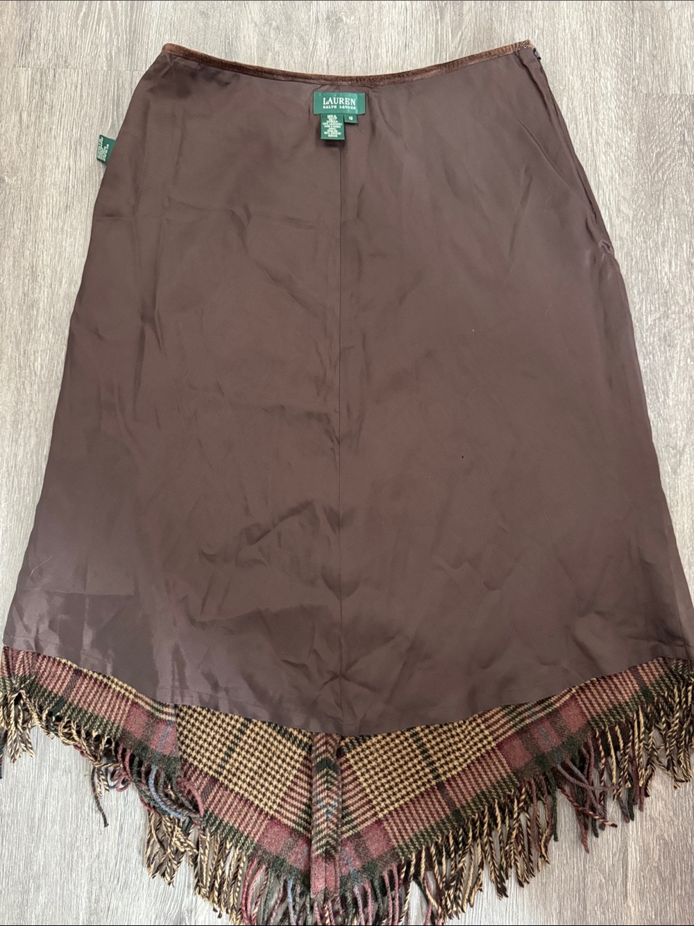 Ralph Lauren Wool Plaid Fringe Midi Skirt - Picture 9 of 11
